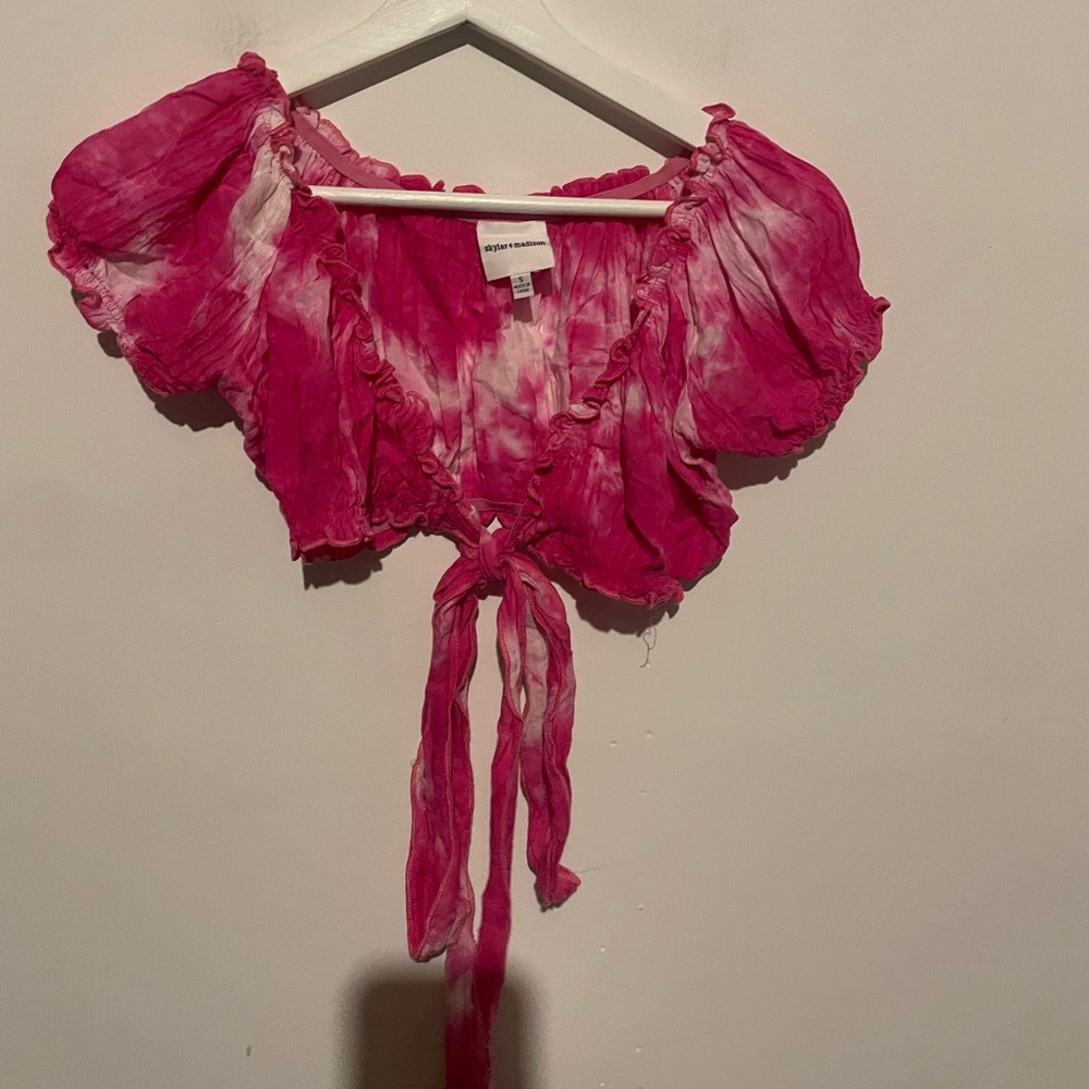 Skyler + Madison 💗🌸Pink crop tie from tie dye